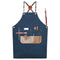 Tablier en toile denim bleu