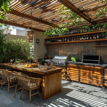 Cuisine d'été avec bar, un espace convivial pour les beaux jours