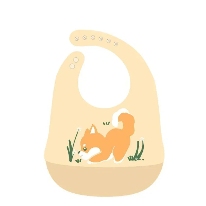 Bavoir tablier bébé orange 