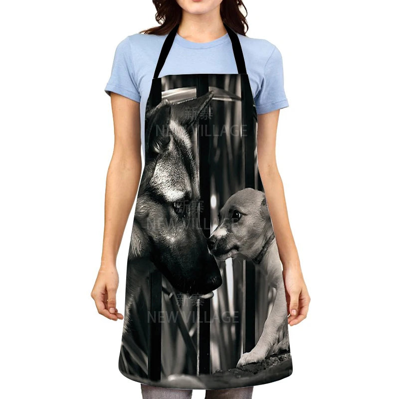 Tablier animaux de compagnie font noir 