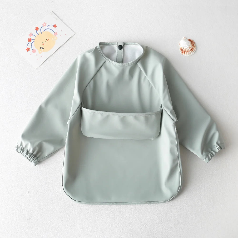 Tablier bavoir bébé bleu 