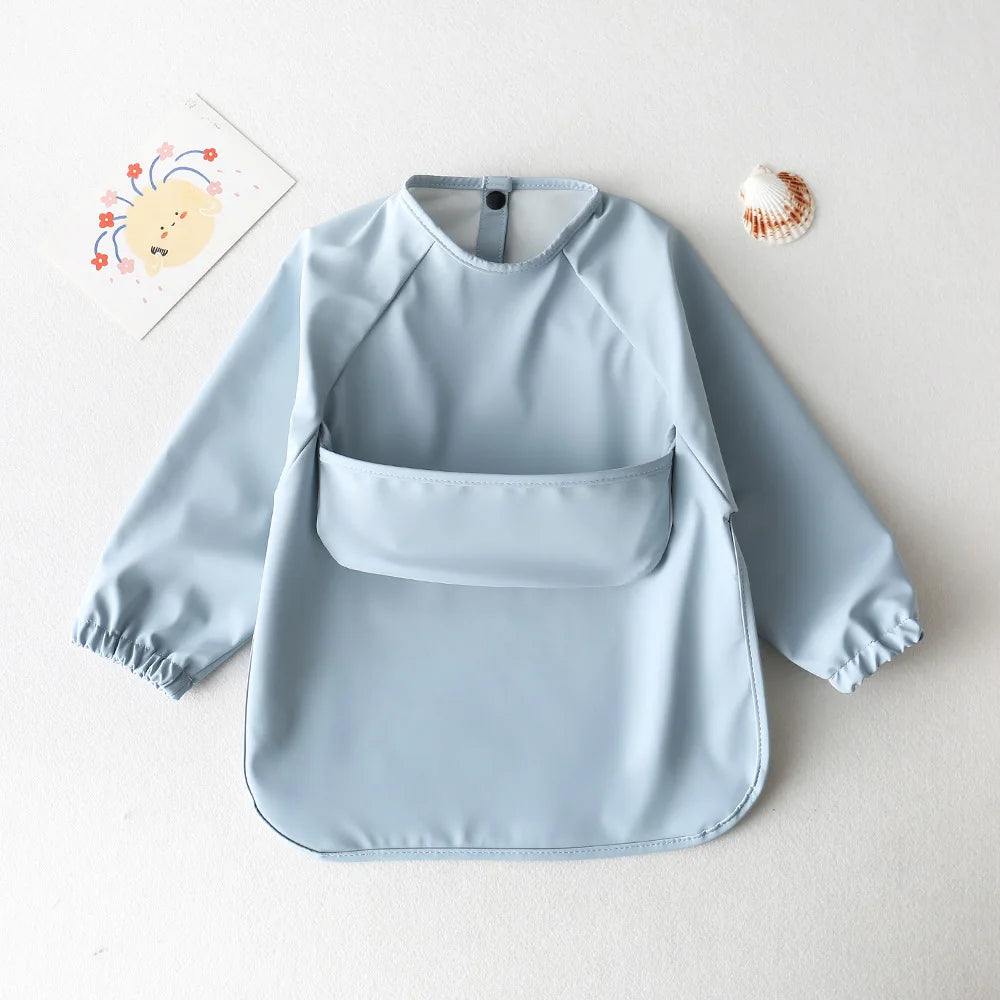 Tablier bavoir bébé bleu claire 