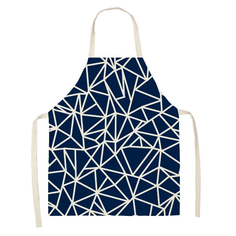 Tablier bleu marine avec bretelles blanches 