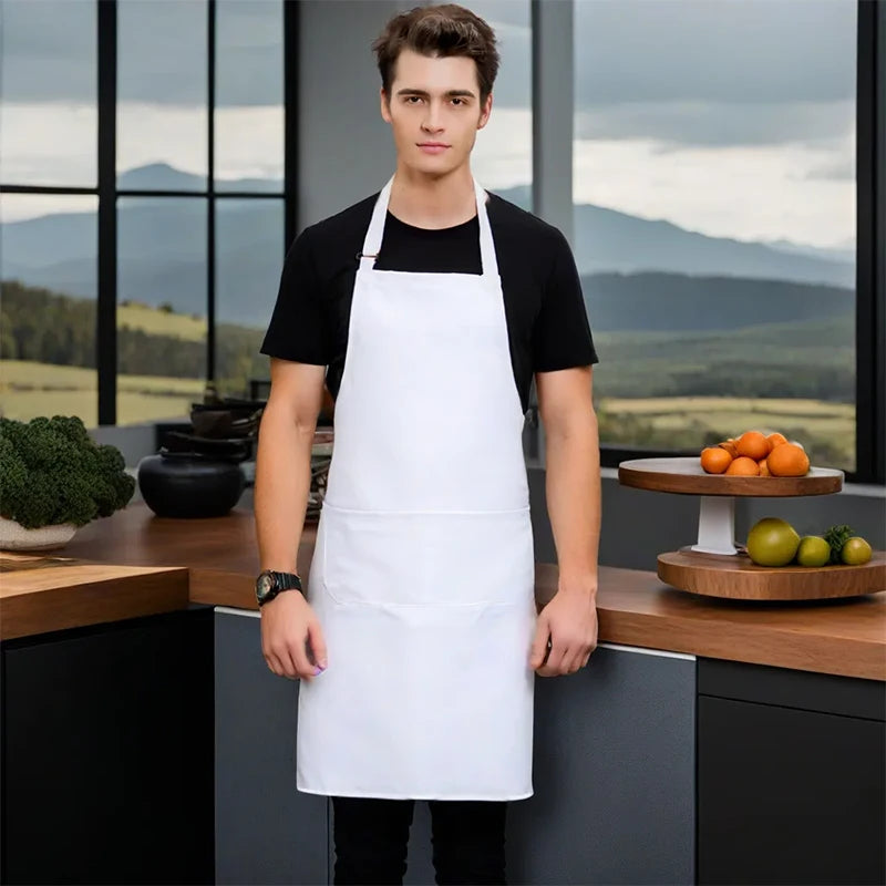 Tablier classique de cuisine blanc 