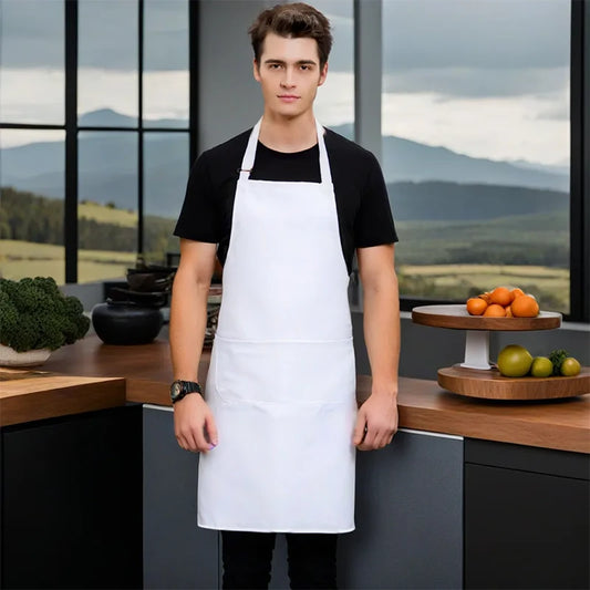 Tablier classique de cuisine blanc 