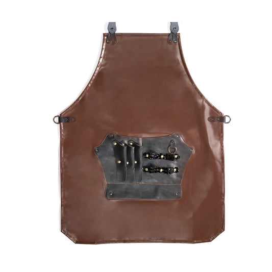Tablier de barbier professionnel marron 
