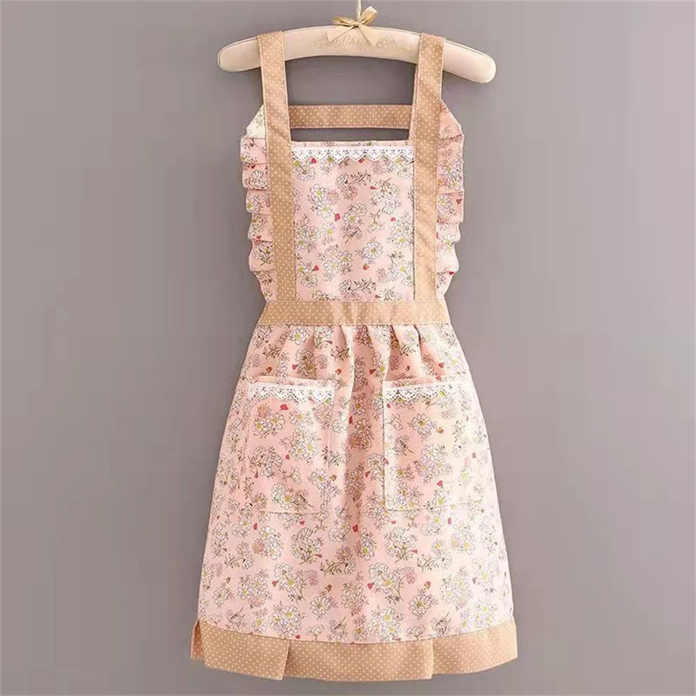 Tablier de chambre ancien rose 