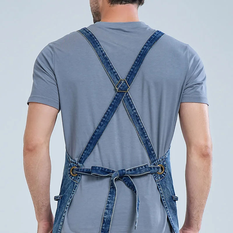 Tablier de coiffeur bleu 