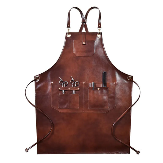 Tablier de coiffeur couleur cuir 