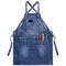 Tablier de couture bleu 