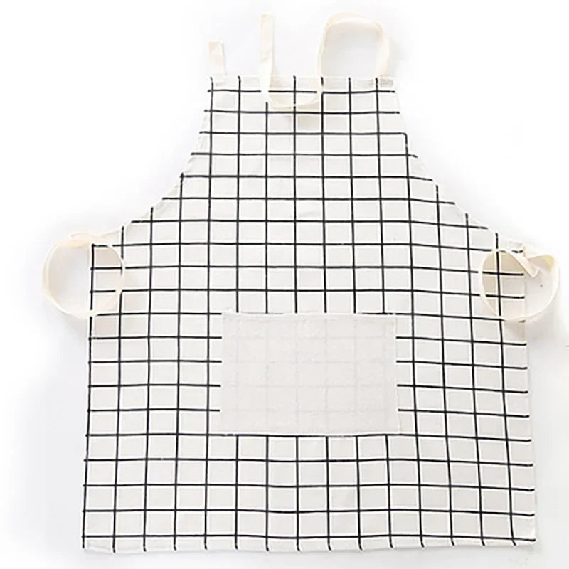 Tablier de cuisine a carreaux blanc 