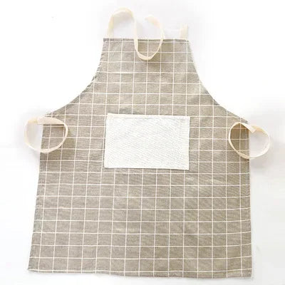 Tablier de cuisine a carreaux gris