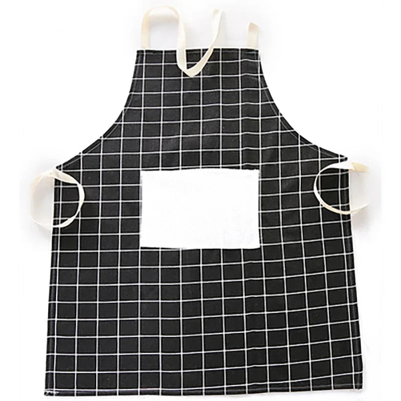 Tablier de cuisine a carreaux noir 