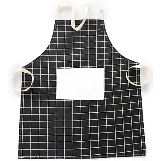 Tablier de cuisine a carreaux noir 