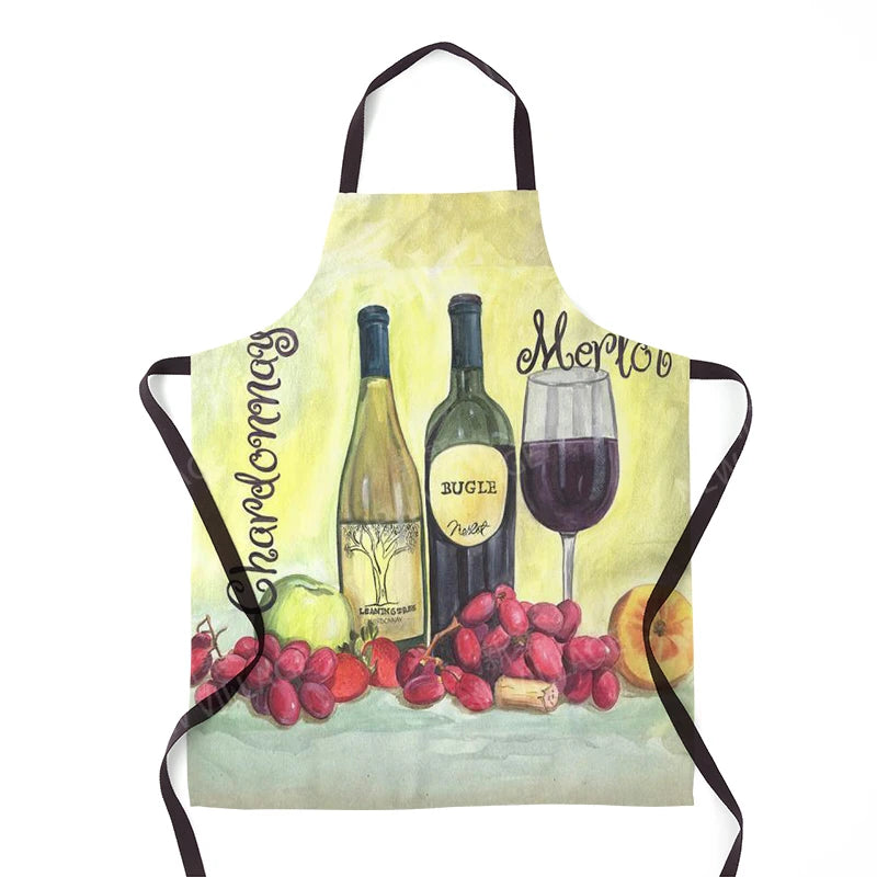 Tablier de cuisine de vin rouge et vin blanc 