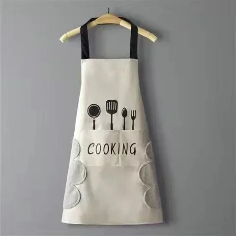 Tablier de cuisine essuie main blanc 
