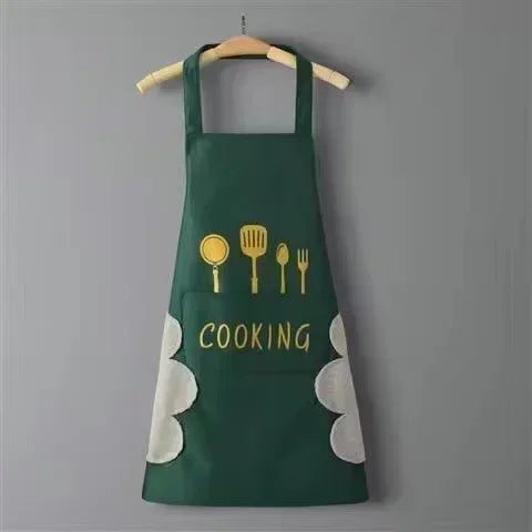 Tablier de cuisine essuie main vert 