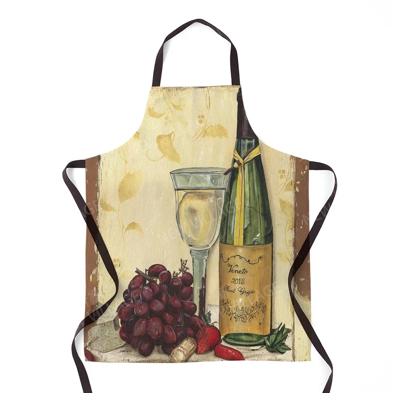 Tablier de cuisine et de vin rouge 