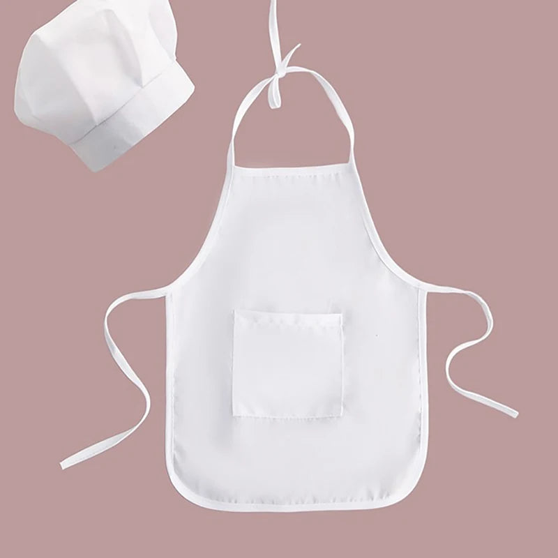Tablier de cuisine et toque pour enfant blanc 