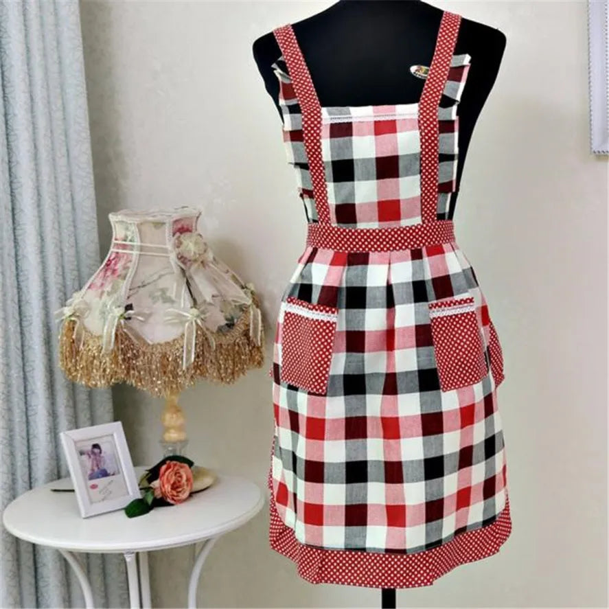 Tablier de cuisine pour femme a carreaux
