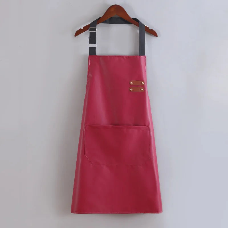 Tablier de cuisine simili cuir rose