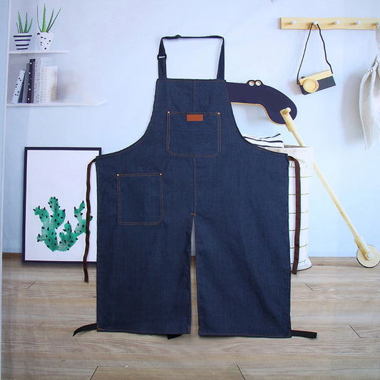 Tablier de potier bleu 