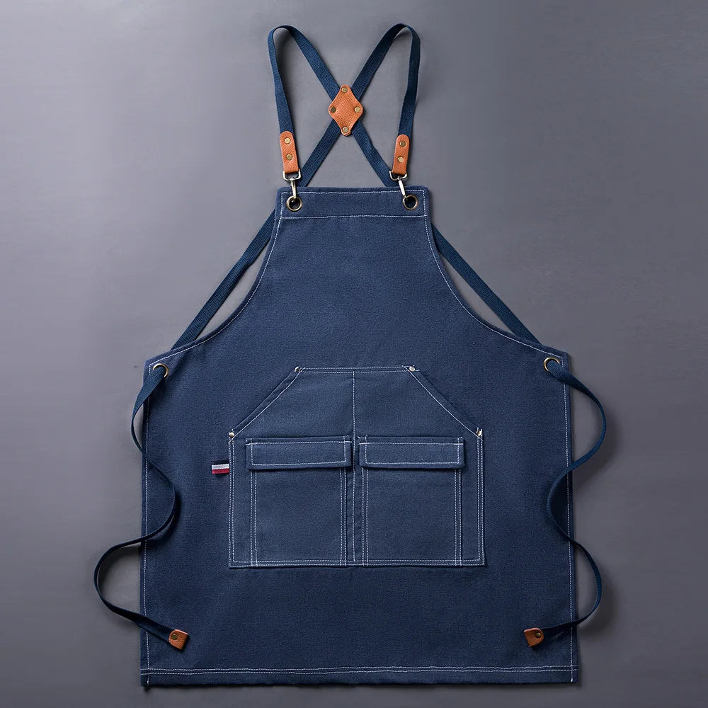 Tablier de sommelier bleu 