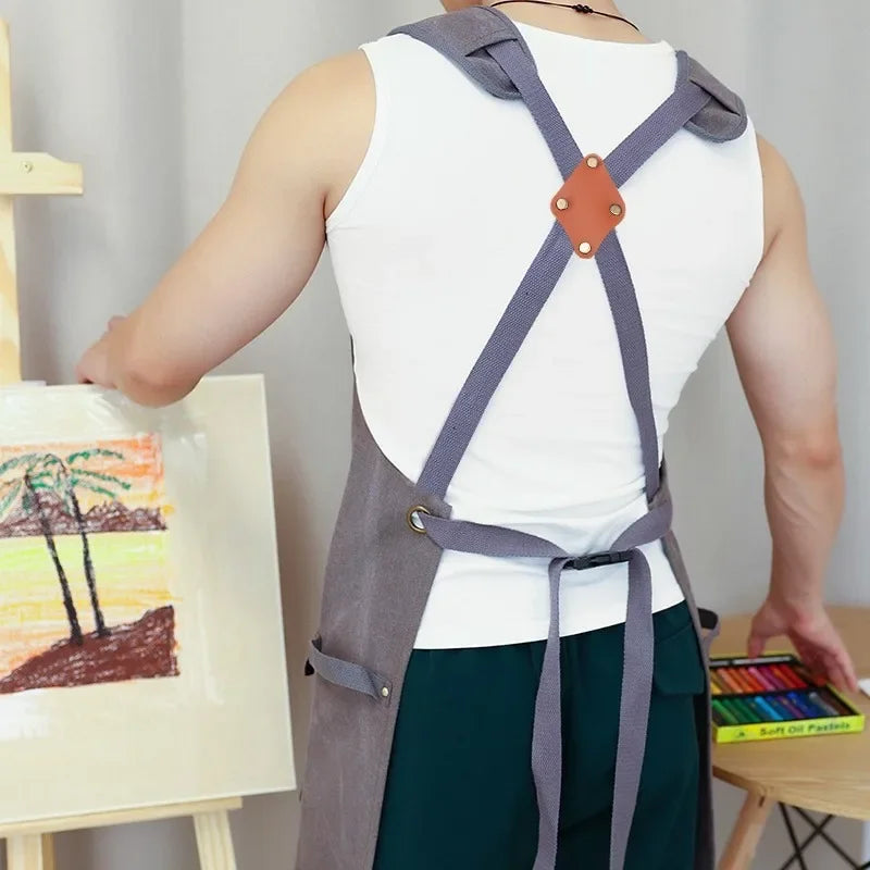 Tablier de travaille brettelles croisée