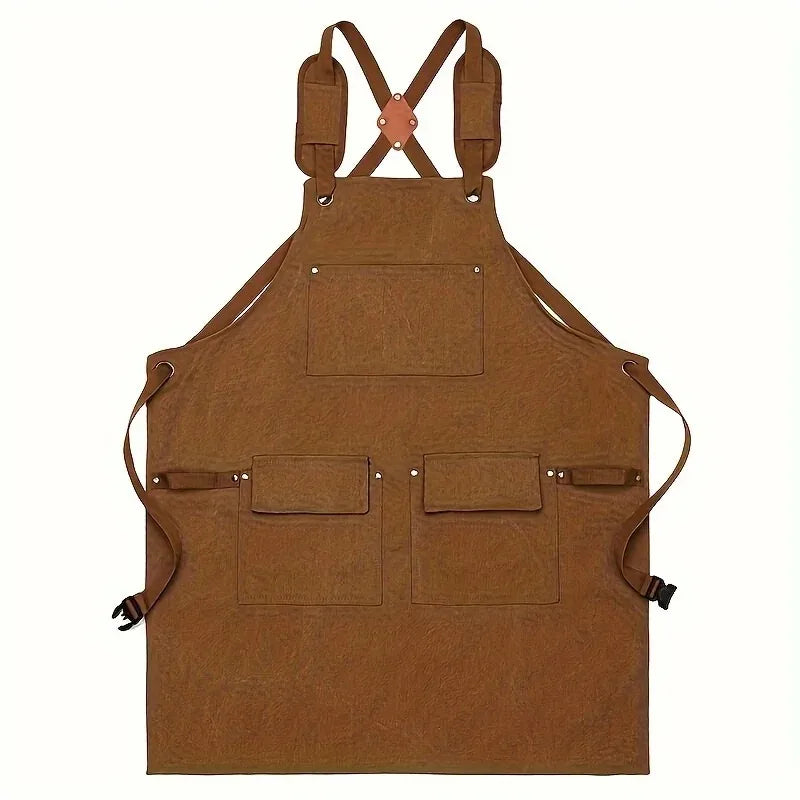 Tablier de travaille en coton marron 