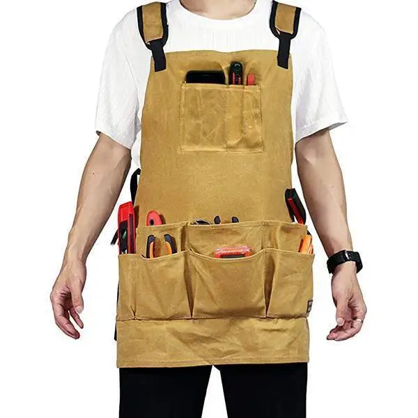 Tablier de travaille multipoches jaune 