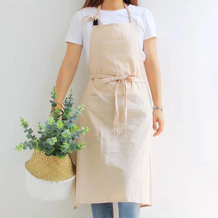 Tablier en coton blanc 