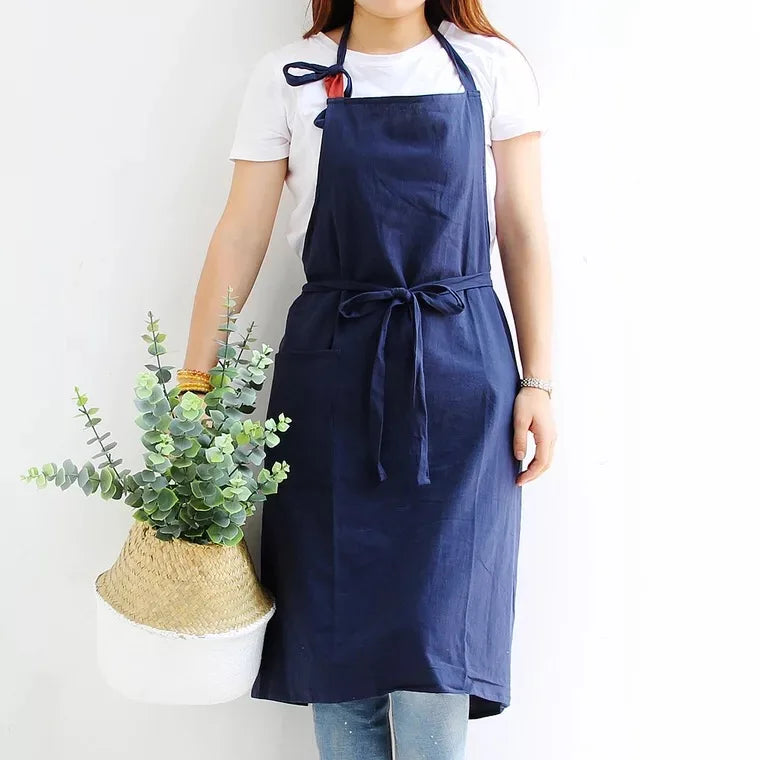 Tablier en coton bleu 