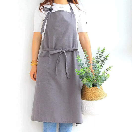 Tablier en coton gris 