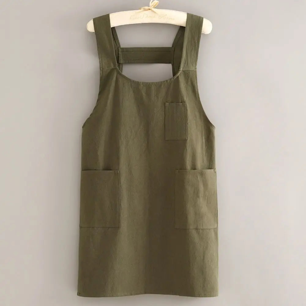 Tablier en coton pour enfant vert 