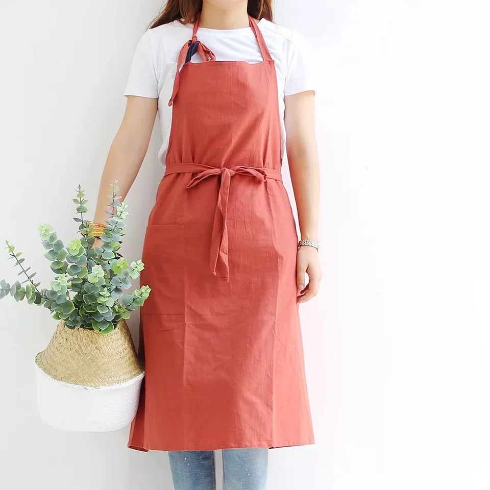 Tablier en coton rouge 