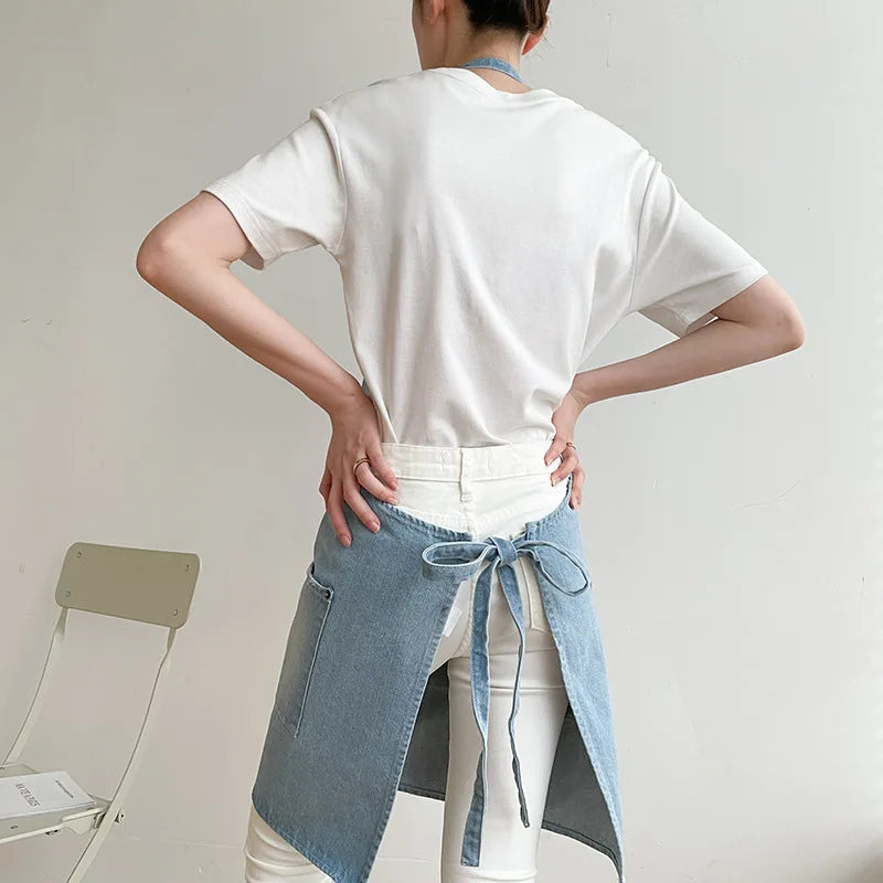 Tablier en jean attache rapide 