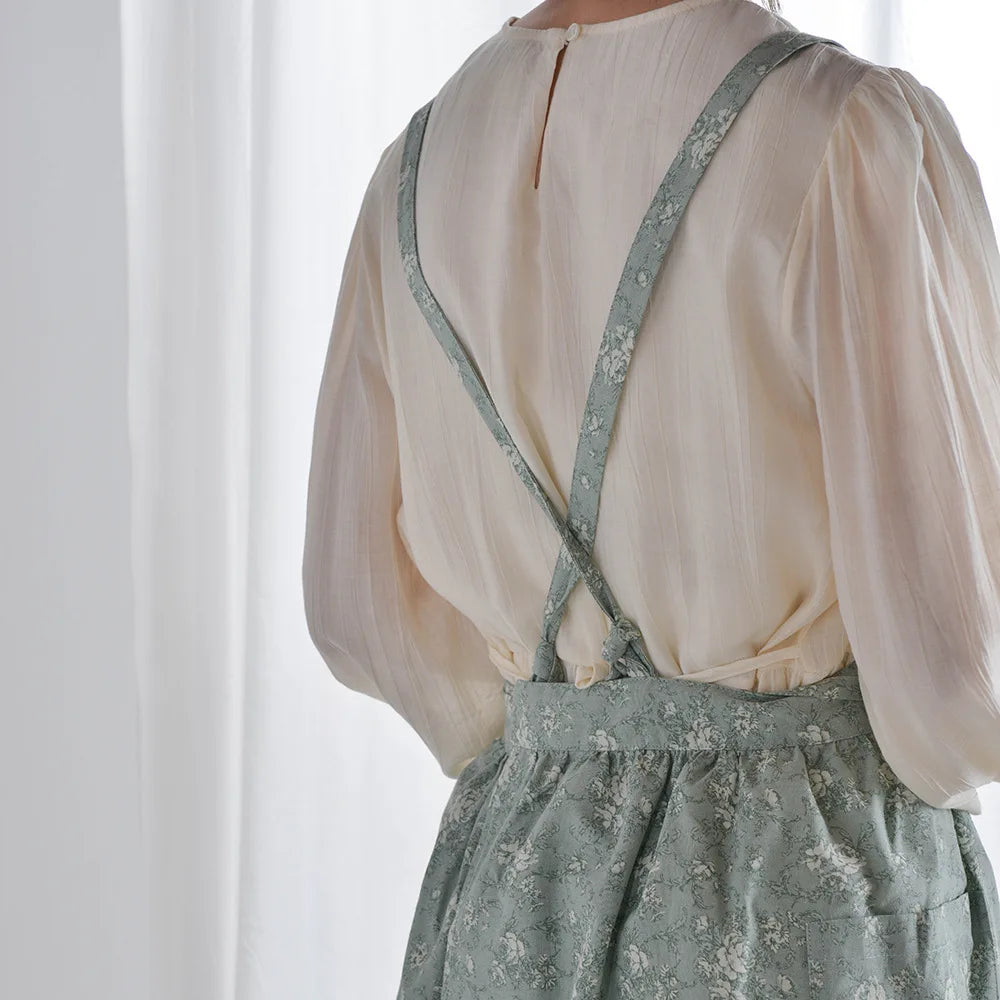 Tablier imperméable en coton bleu