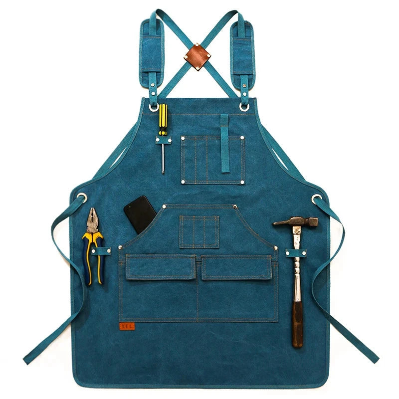 Tablier menuisier bleu