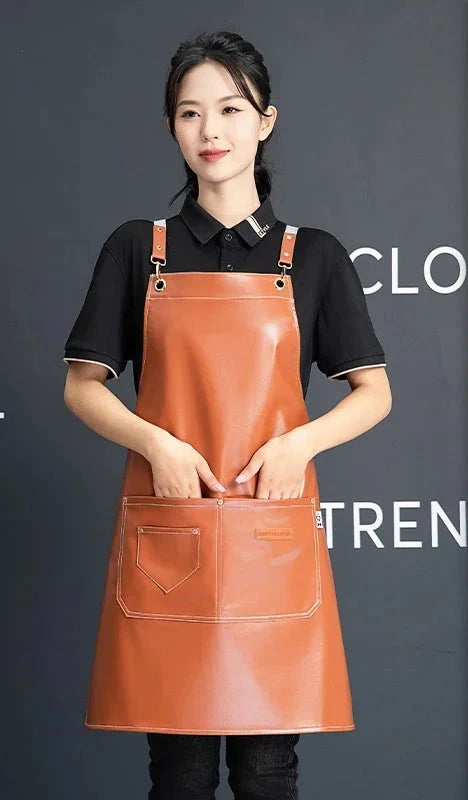 Tablier orange de cuisine