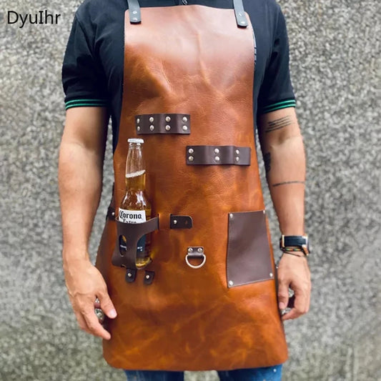 Tablier pour barbecue marron 