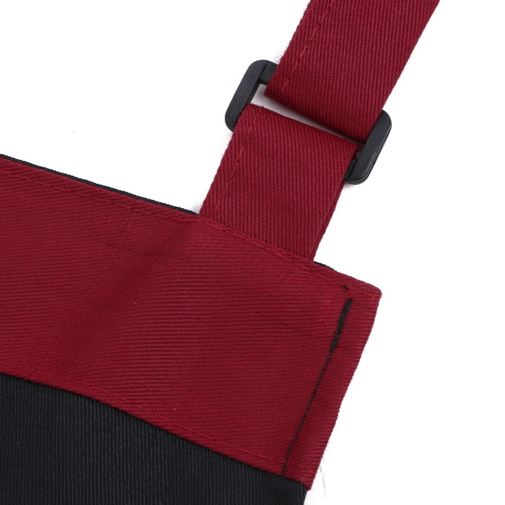 Tablier rouge et noir attache 