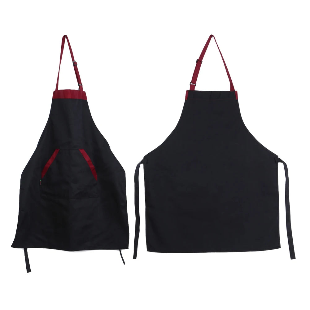 Tablier rouge et noir poches