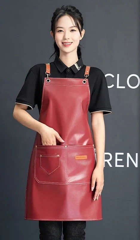 Tablier rouge foncée de cuisine