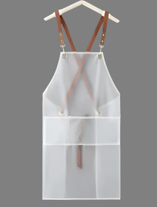 Tablier transparent imperméable blanc 